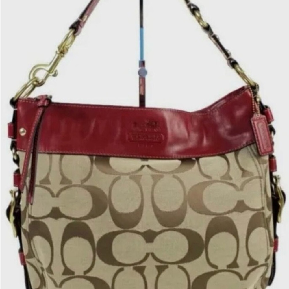 Coach Red and Cream Shoulder Bag